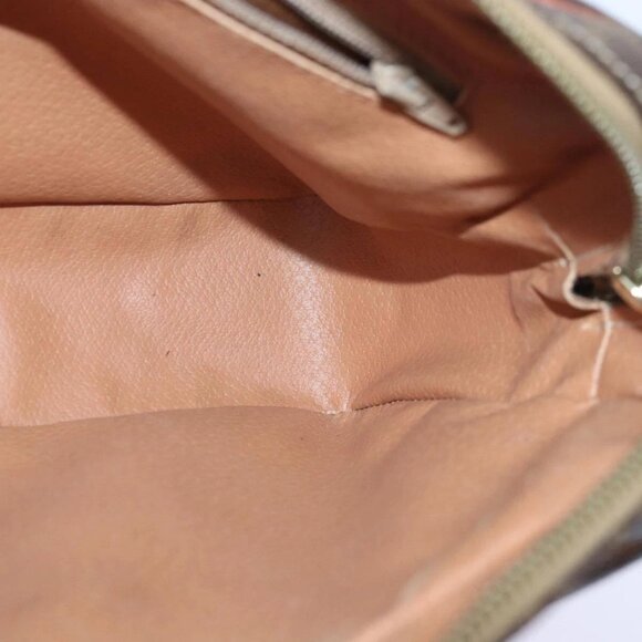 CELINE Macadam Canvas Shoulder Bag PVC Leather Brown Gold Auth 85387 - Picture 13 of 16